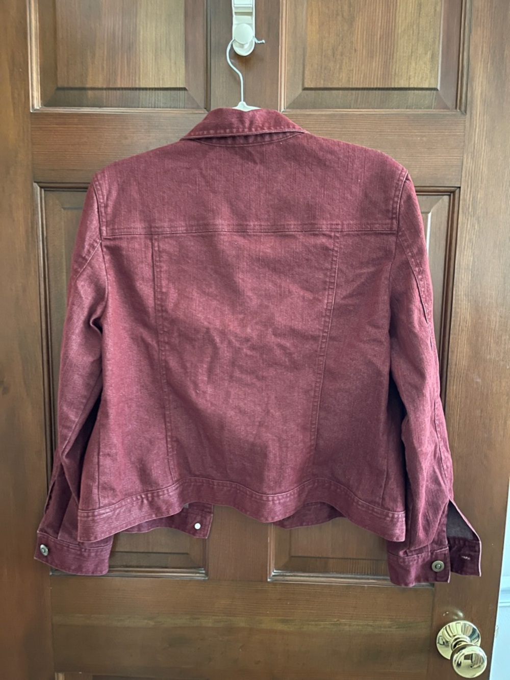 Ruby Rd. Burgundy Button-Front Jean Jacket - Picture 3 of 3